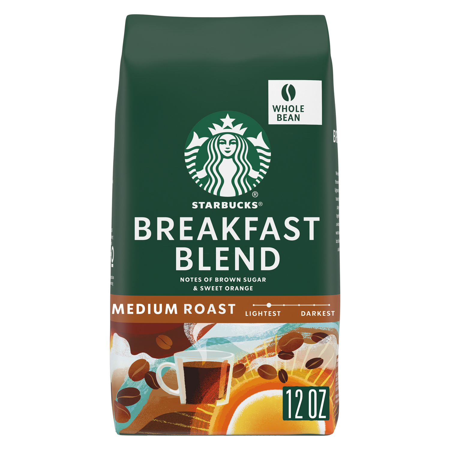 slide 1 of 5, Starbucks Medium Roast Whole Bean 100% Arabica Breakfast Blend Coffee 12 oz, 12 oz