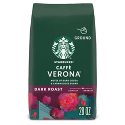 Starbucks Caffe Verona Dark Roast Ground 100% Arabica Coffee 28 oz