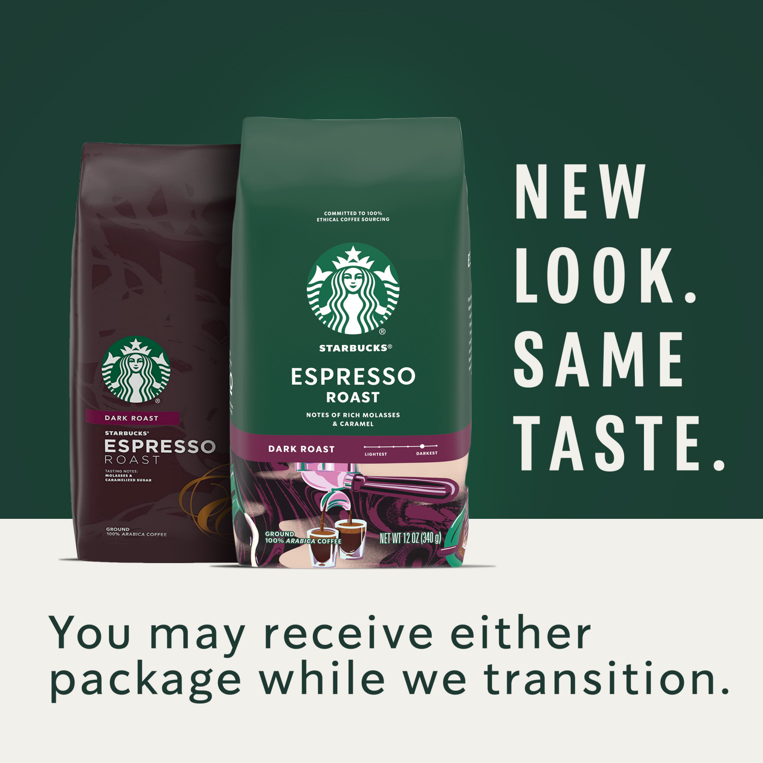 slide 2 of 6, Starbucks Dark Roast Whole Bean Coffee — Espresso Roast — 100% Arabica — 1 bag (18 oz.), 18 oz