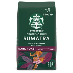 Starbucks Dark Roast Ground Single-Origin Sumatra Coffee 18 oz