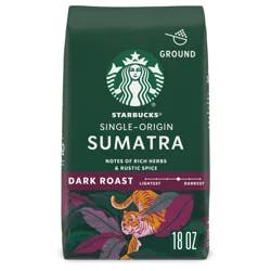 Starbucks Dark Roast Ground Single-Origin Sumatra Coffee 18 oz