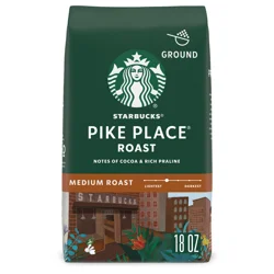 Starbucks Dark Roast Ground Pike Place Roast Coffee 18 oz