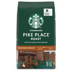 Starbucks Whole Bean Medium Roast Pike Place Roast Coffee 18 oz