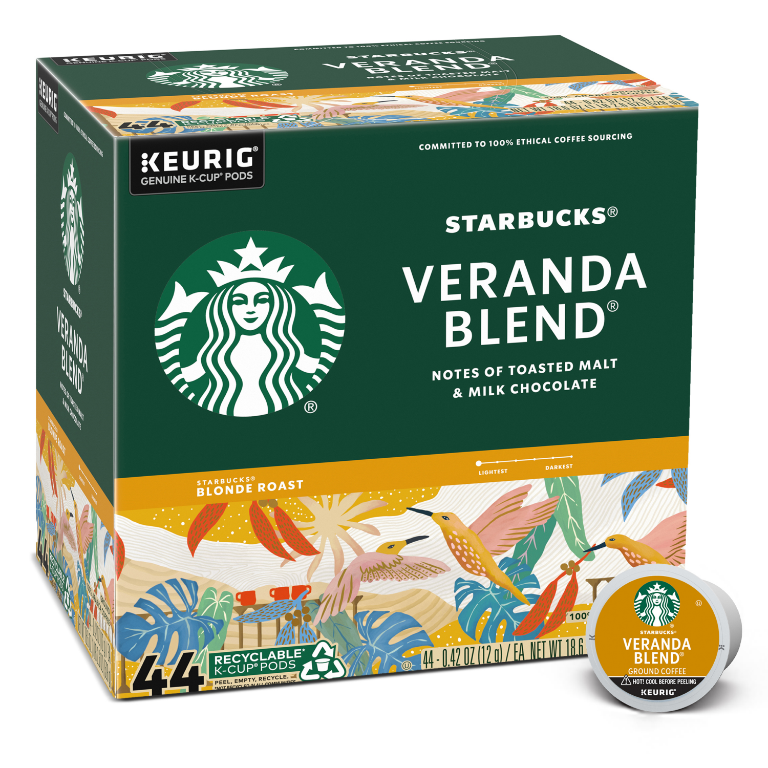 slide 1 of 6, Starbucks Veranda Blend Blonde Roast K-Cup Coffee Pods - 44 ct, 44 ct