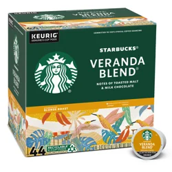 Starbucks Veranda Blend Blonde Roast K-Cup Coffee Pods - 44 ct
