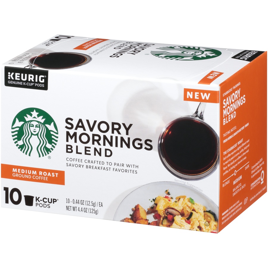 slide 3 of 7, Starbucks Savory Mornings Blend Medium Roast Ground Coffee K-Cup Pods Ea. - 4.4 oz, 4.4 oz