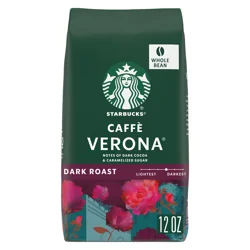 Starbucks Whole Bean Dark Roast 100% Arabica Caffe Verona Coffee 12 oz