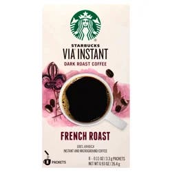 Starbucks Via Dark Roast Instant & Microground Italian Roast Coffee 8 - 0.11 oz Packets
