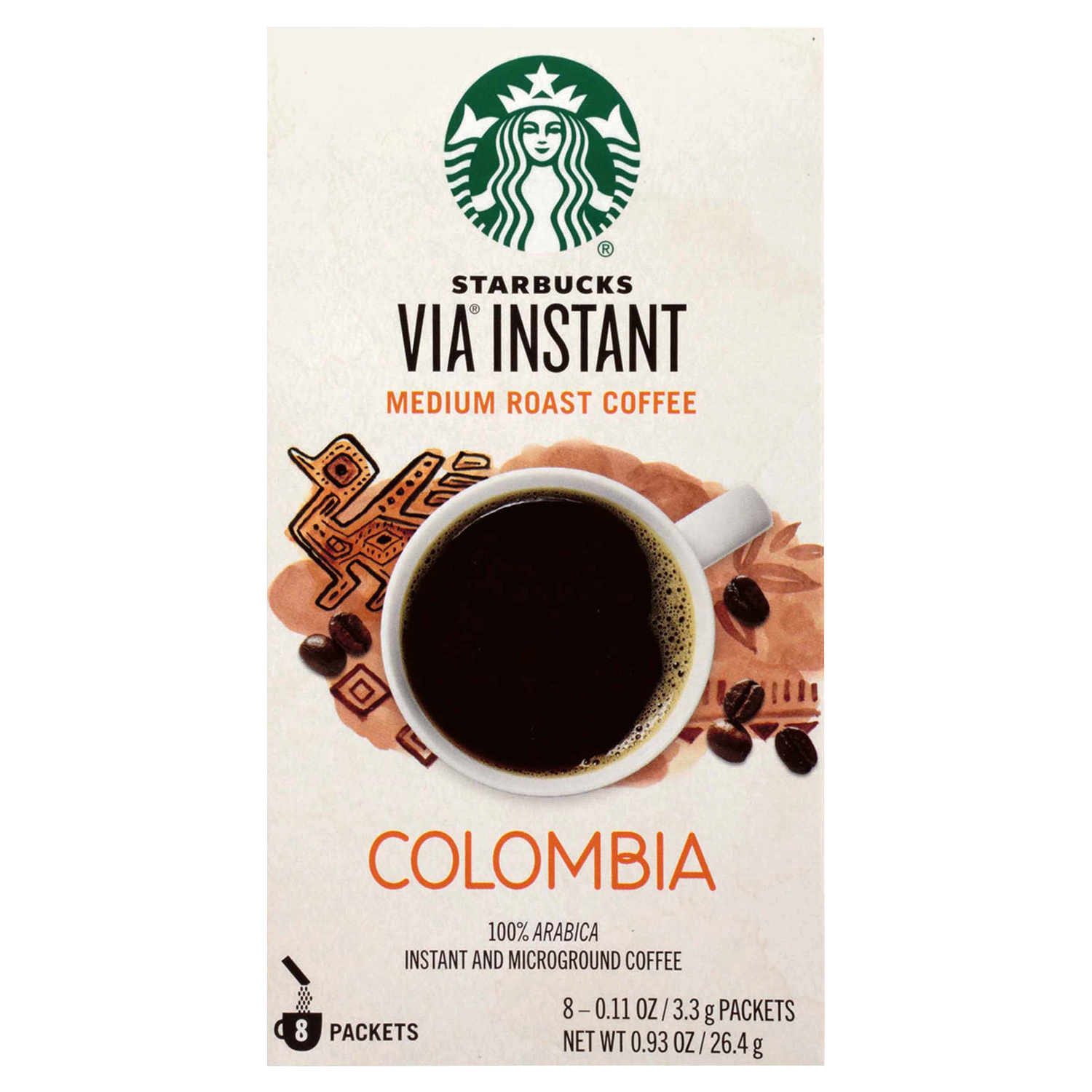 slide 1 of 3, Starbucks Via Instant Colombia Medium Roast Instant Coffee Packets, 8 ct, 8 ct
