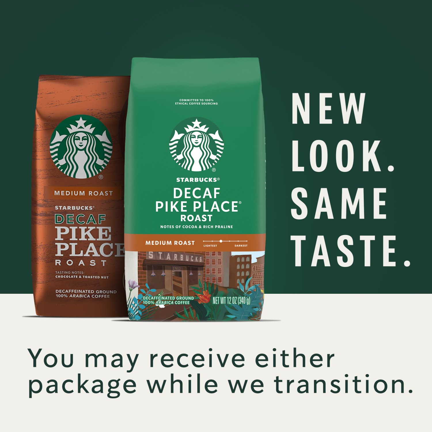 slide 2 of 7, Starbucks Ground Medium Roast Decaf Pike Place Roast Coffee 12 oz, 12 oz