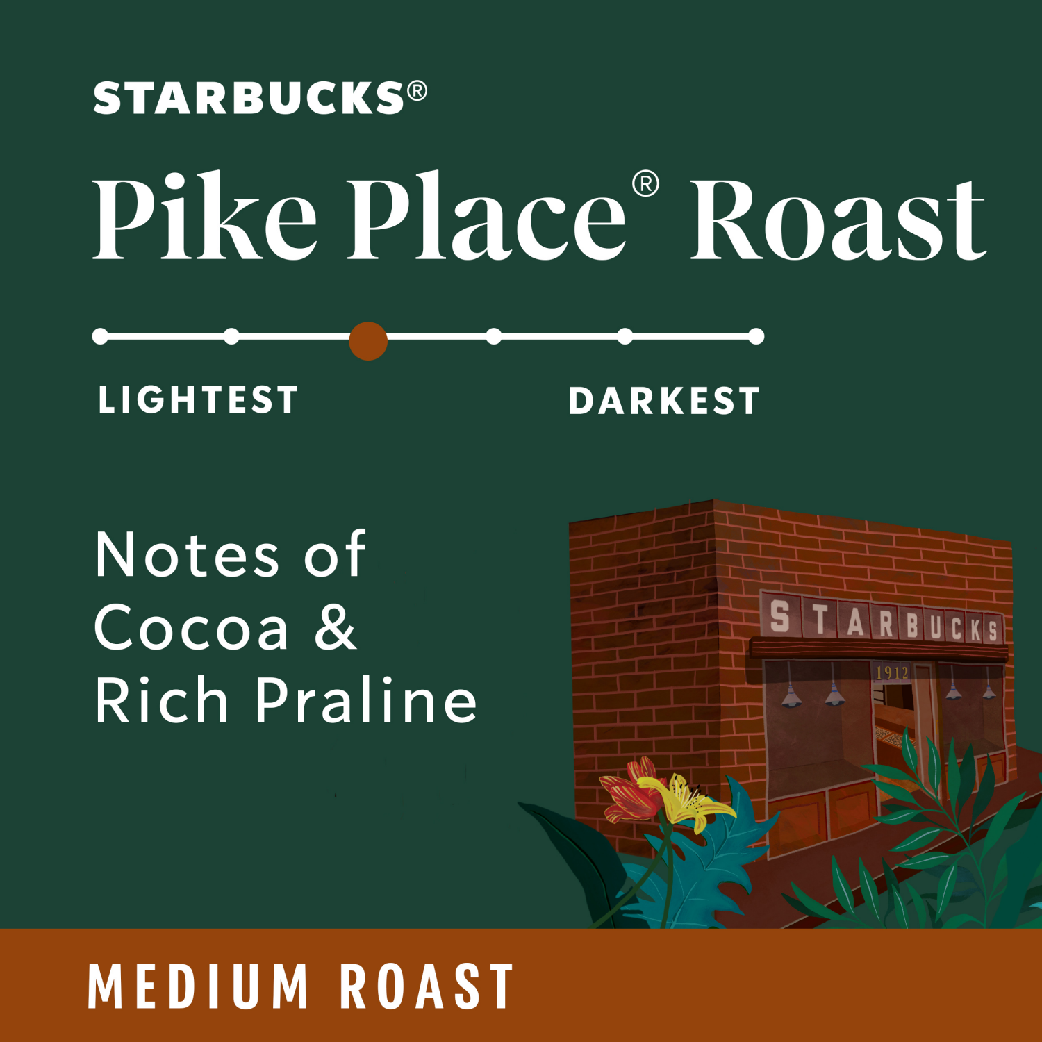 slide 2 of 6, Starbucks Medium Roast Whole Bean Pike Place Roast Coffee 12 oz, 12 oz