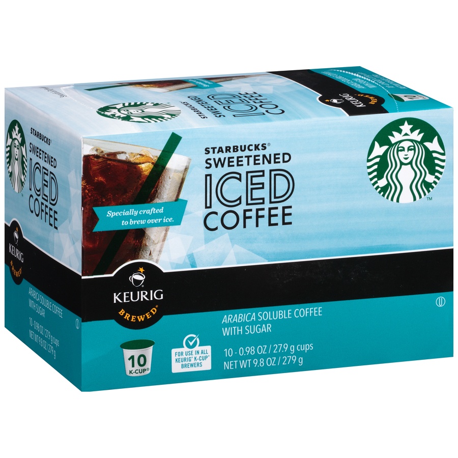 slide 8 of 8, Starbucks Sweetened Iced Coffee K-Cup - 10 ct; 0.98 oz, 10 ct; 0.98 oz