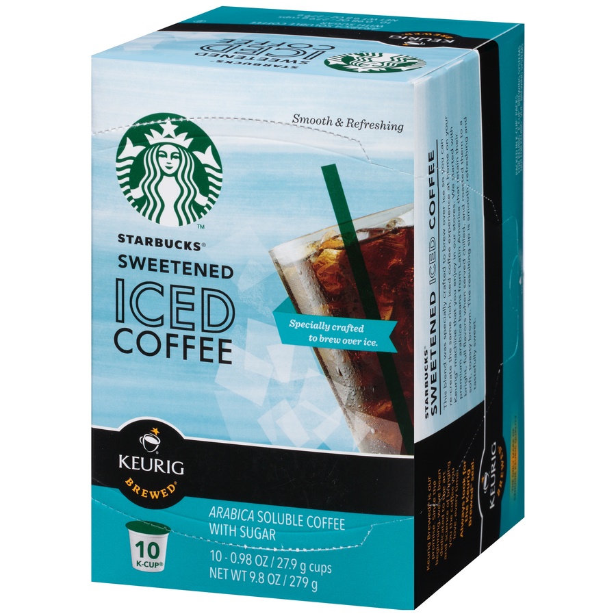 slide 6 of 8, Starbucks Sweetened Iced Coffee K-Cup - 10 ct; 0.98 oz, 10 ct; 0.98 oz