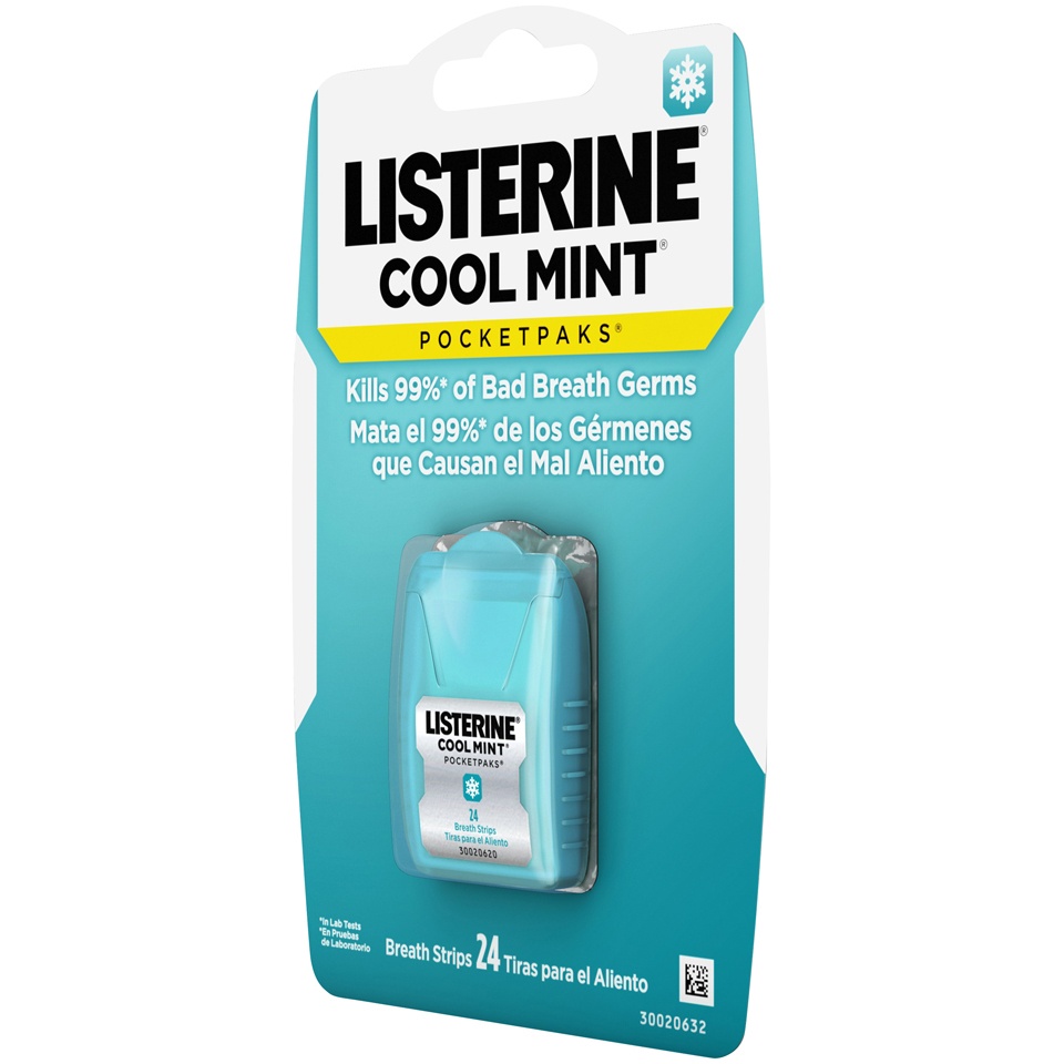 slide 2 of 6, Listerine Pocket Paks Cool Mint Strips, 24 ct