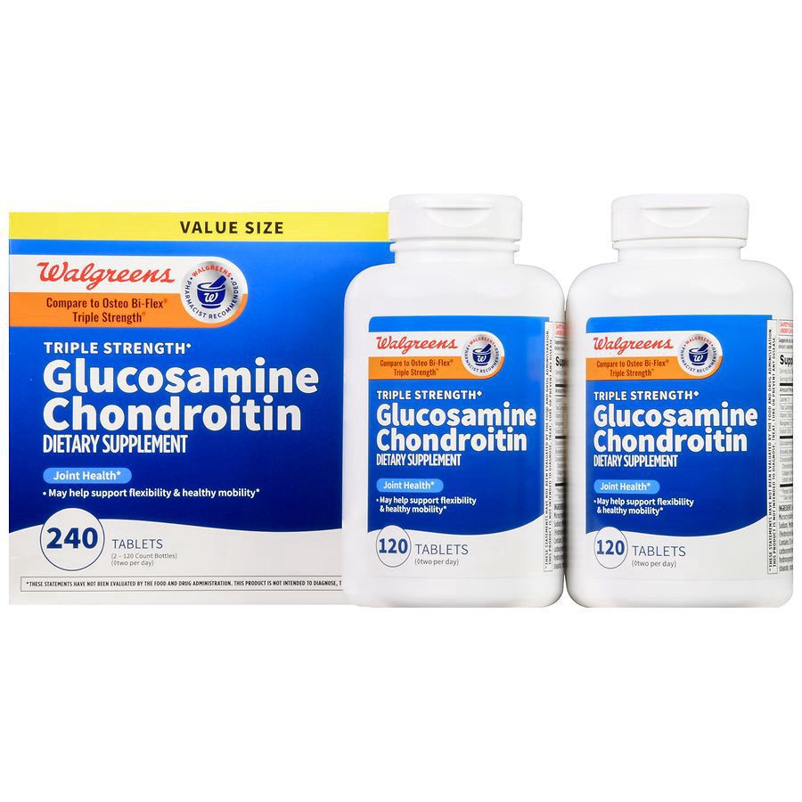 slide 1 of 5, Walgreens Glucosamine Chondroitin Tablets, 2 ct / 120 ct