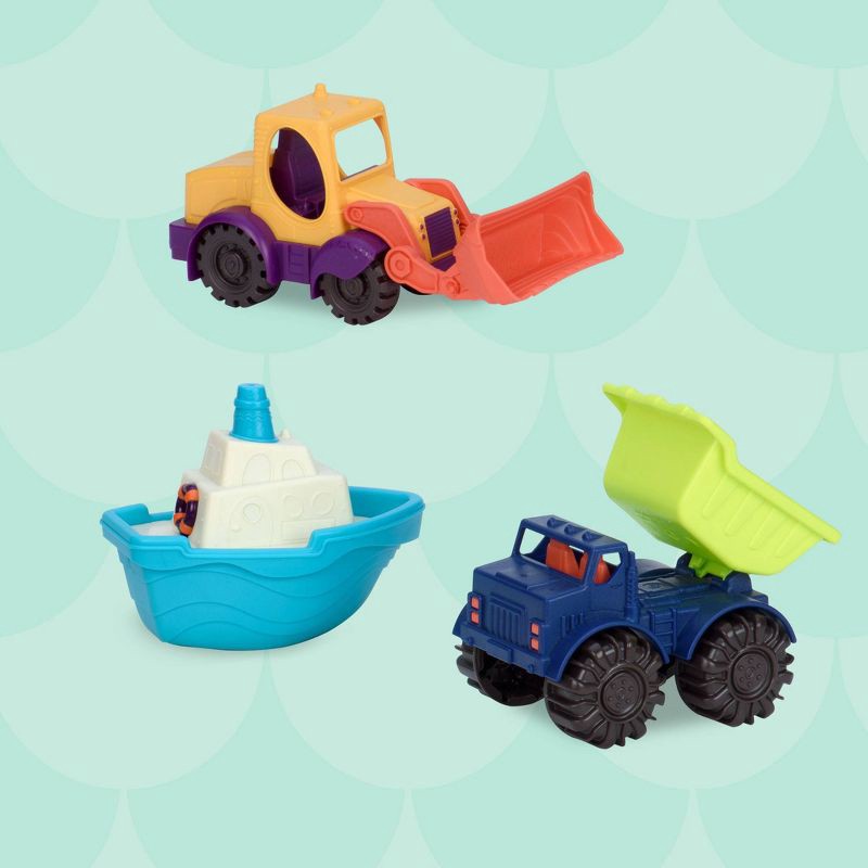 slide 3 of 4, B. toys 3 Toy Vehicles - Loaders & Floaters, 1 ct