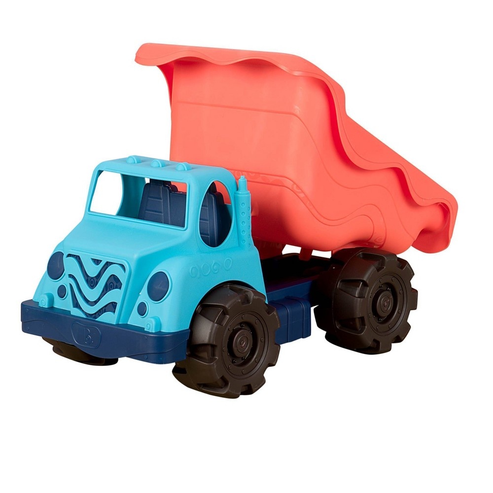 slide 3 of 4, B. toys Large Toy Dump Truck - Colossal Cruiser Red/Blue, 1 ct