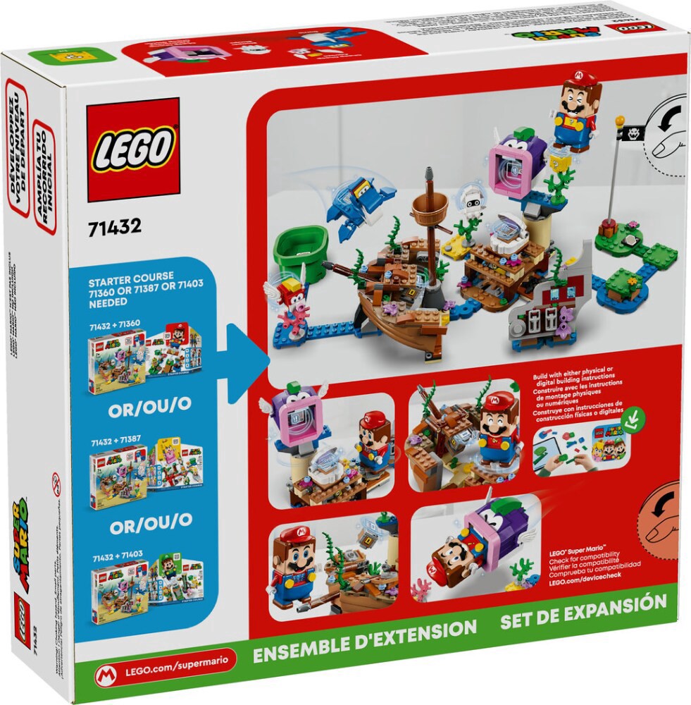 slide 2 of 6, 71432 Lego Super Mario Dorrie's Sunken Shipwreck Adventure Expansion Set, 500 ct