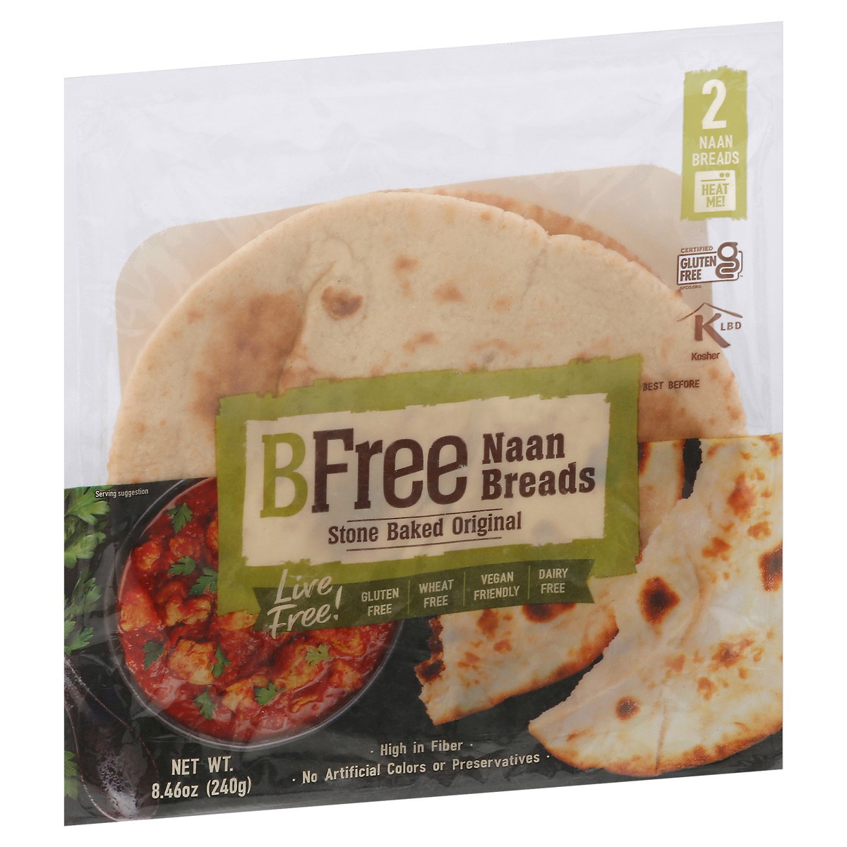slide 3 of 9, BFree Gluten Free Stone Baked Naan Bread 2 ea, 2 ct