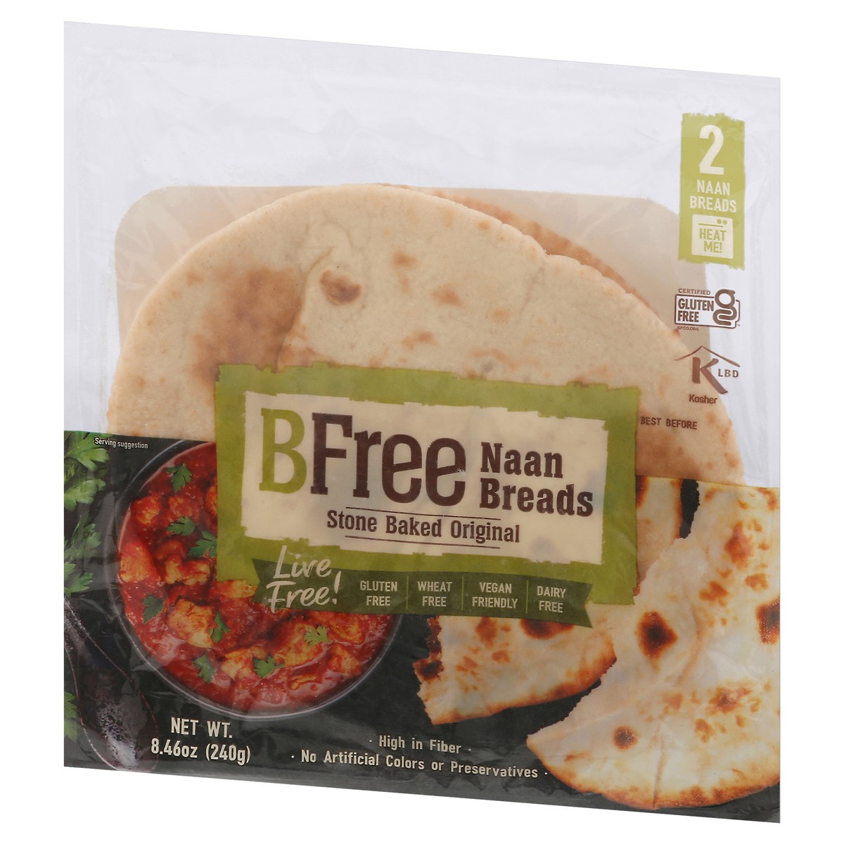 slide 2 of 9, BFree Gluten Free Stone Baked Naan Bread 2 ea, 2 ct