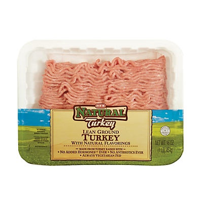 slide 1 of 1, H-E-B Natural Lean Ground Turkey, 16 oz