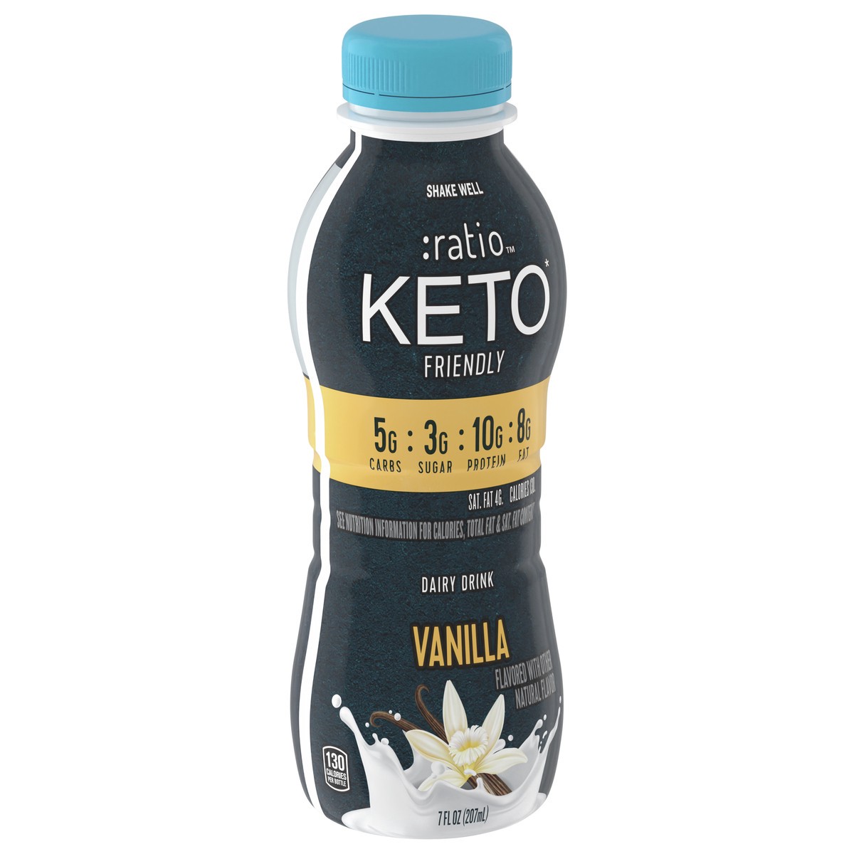 slide 10 of 13, :ratio Keto Friendly Vanilla Flavored Dairy Drink, 7 FL OZ, 7 oz