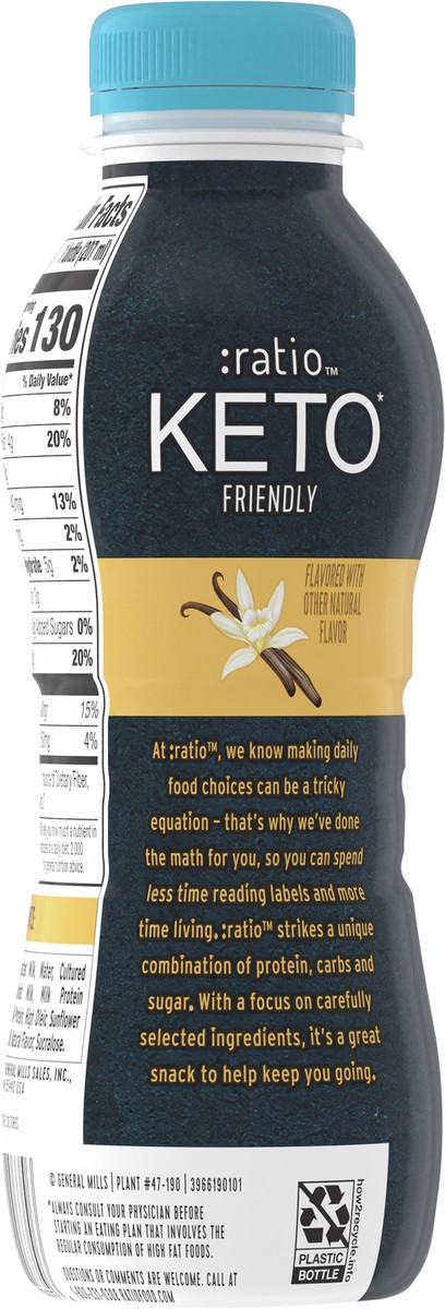 slide 6 of 13, :ratio Keto Friendly Vanilla Flavored Dairy Drink, 7 FL OZ, 7 oz