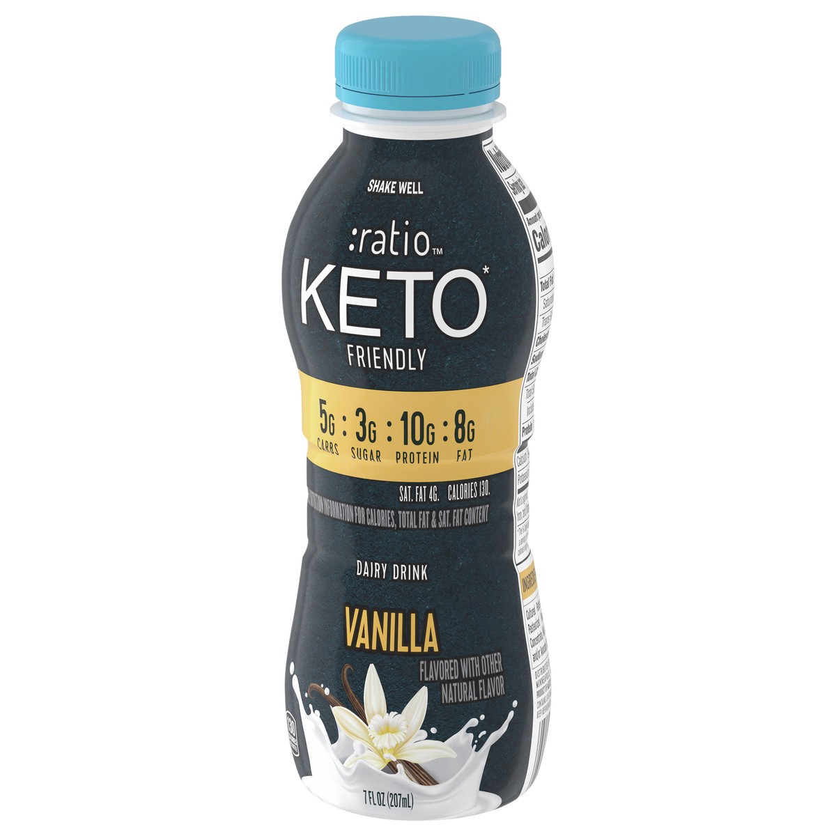 slide 11 of 13, :ratio Keto Friendly Vanilla Flavored Dairy Drink, 7 FL OZ, 7 oz