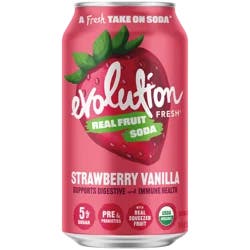 Evolution Fresh Fresh Strawberry Vanilla Organic Real Fruit Soda - 12 fl oz Can
