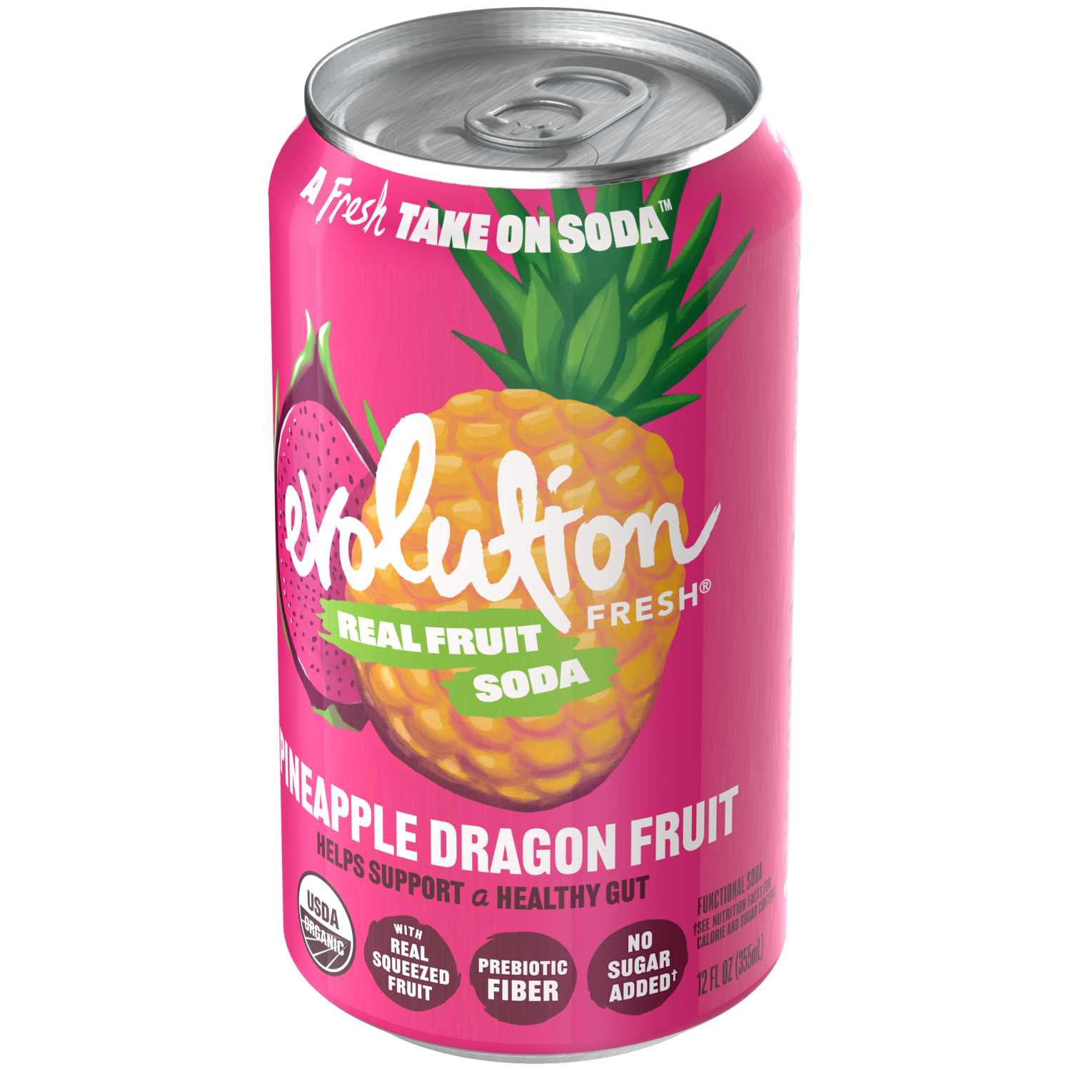 slide 6 of 7, Evolution Fresh Pineapple Dragon Fruit Organic Real Fruit Soda - 12 fl oz Can, 12 fl oz