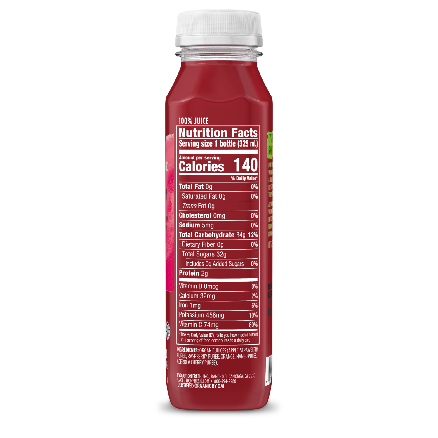 slide 4 of 4, Evolution Fresh Organic Vital Berry Cold-Pressed Vegetable & Fruit Blend Juice 11 oz., 11 fl oz