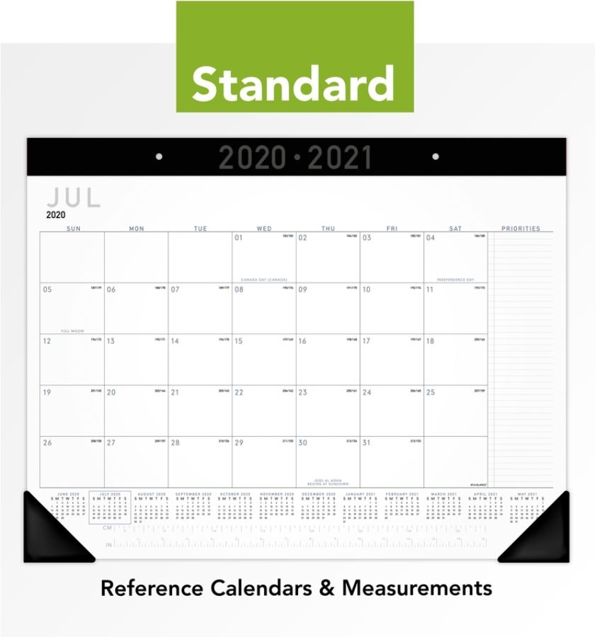 slide 2 of 5, At-A-Glance Contemporary Monthly Academic Desk Pad Calendar, 21-3/4'' X 17'', July 2020 To June 2021, Ay24X00, 1 ct