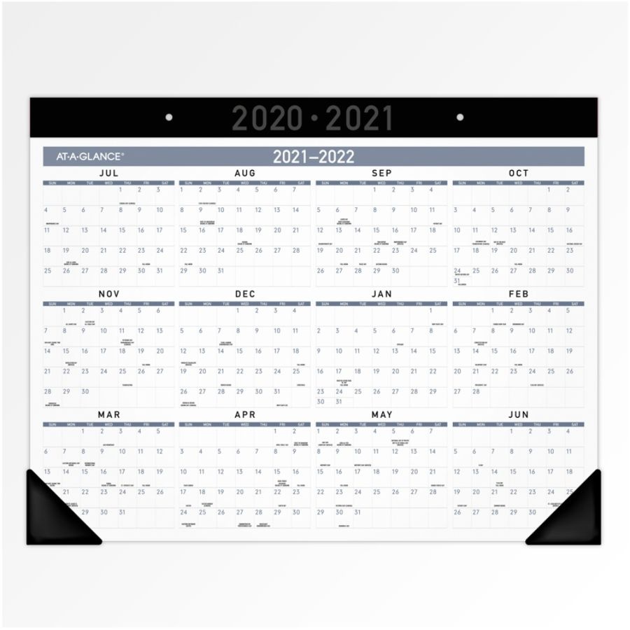 slide 5 of 5, At-A-Glance Contemporary Monthly Academic Desk Pad Calendar, 21-3/4'' X 17'', July 2020 To June 2021, Ay24X00, 1 ct