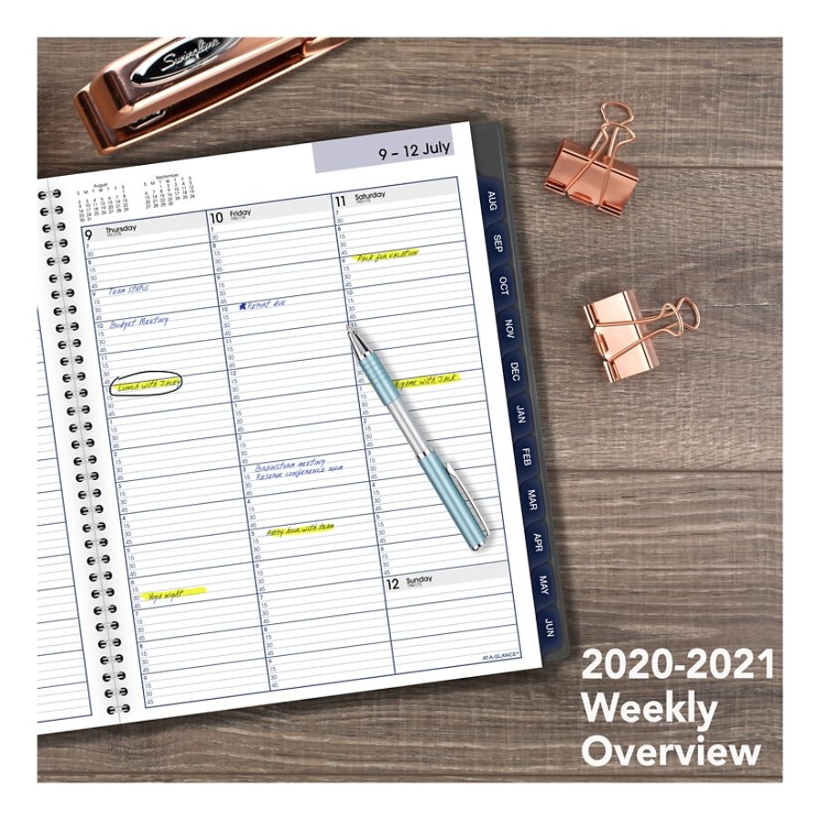 slide 4 of 6, At-A-Glance Dayminder Academic Weekly/Monthly Appointment Book/Planner, 8-1/2'' X 11'', Charcoal, July 2020 To June 2021, Ayc52045, 1 ct