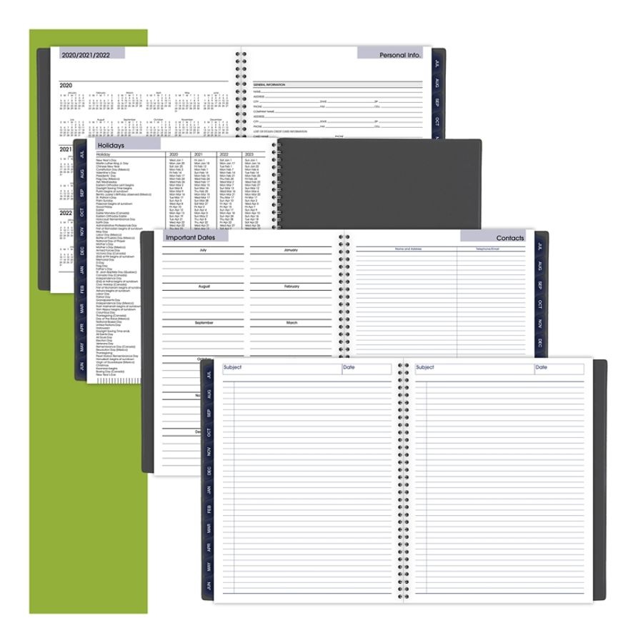 slide 3 of 6, At-A-Glance Dayminder Academic Weekly/Monthly Appointment Book/Planner, 8-1/2'' X 11'', Charcoal, July 2020 To June 2021, Ayc52045, 1 ct