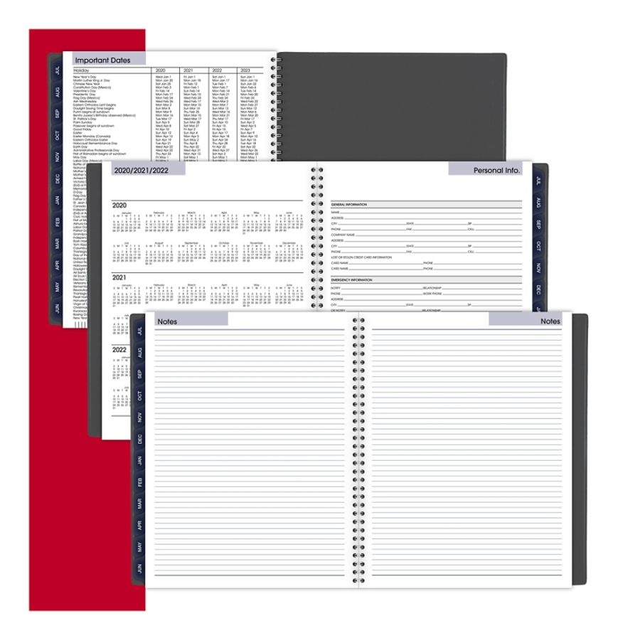 slide 6 of 6, At-A-Glance Dayminder Academic Weekly/Monthly Appointment Book/Planner, 8-1/2'' X 11'', Charcoal, July 2020 To June 2021, Ayc52045, 1 ct