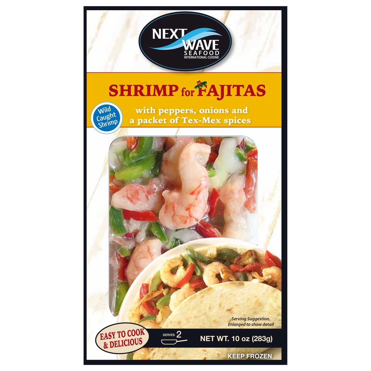 slide 1 of 1, Next Wave Seafood Shrimp For Fajitas, 10 oz