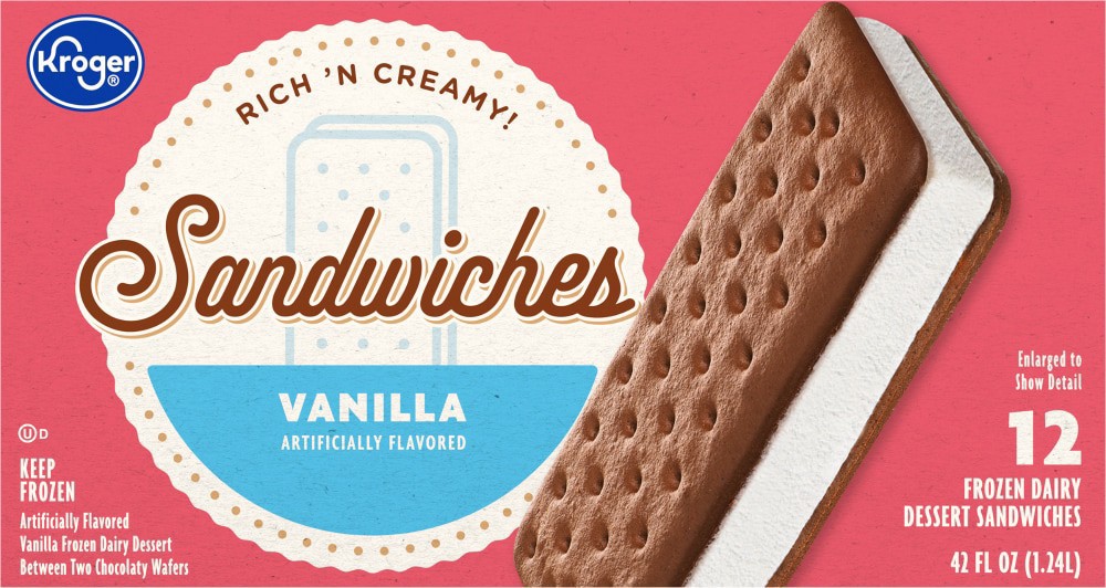 slide 1 of 4, Vanilla Ice Cream Snowboard Sandwiches, 12 ct