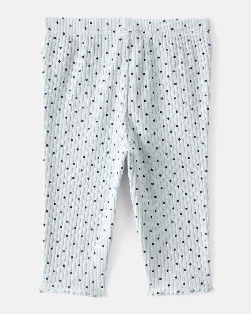 slide 2 of 3, Carter's Carters Baby Girl Polka Dot Print Cotton Pull-On Pants - Blue Blue 3M, 1 ct