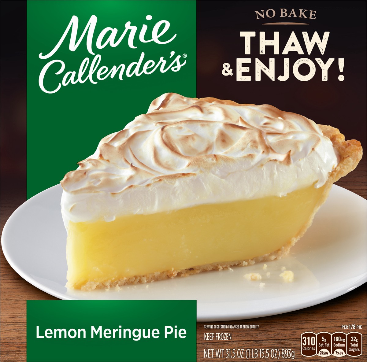 slide 13 of 13, Marie Callender's Lemon Meringue Pie Frozen Dessert, 31.50 oz
