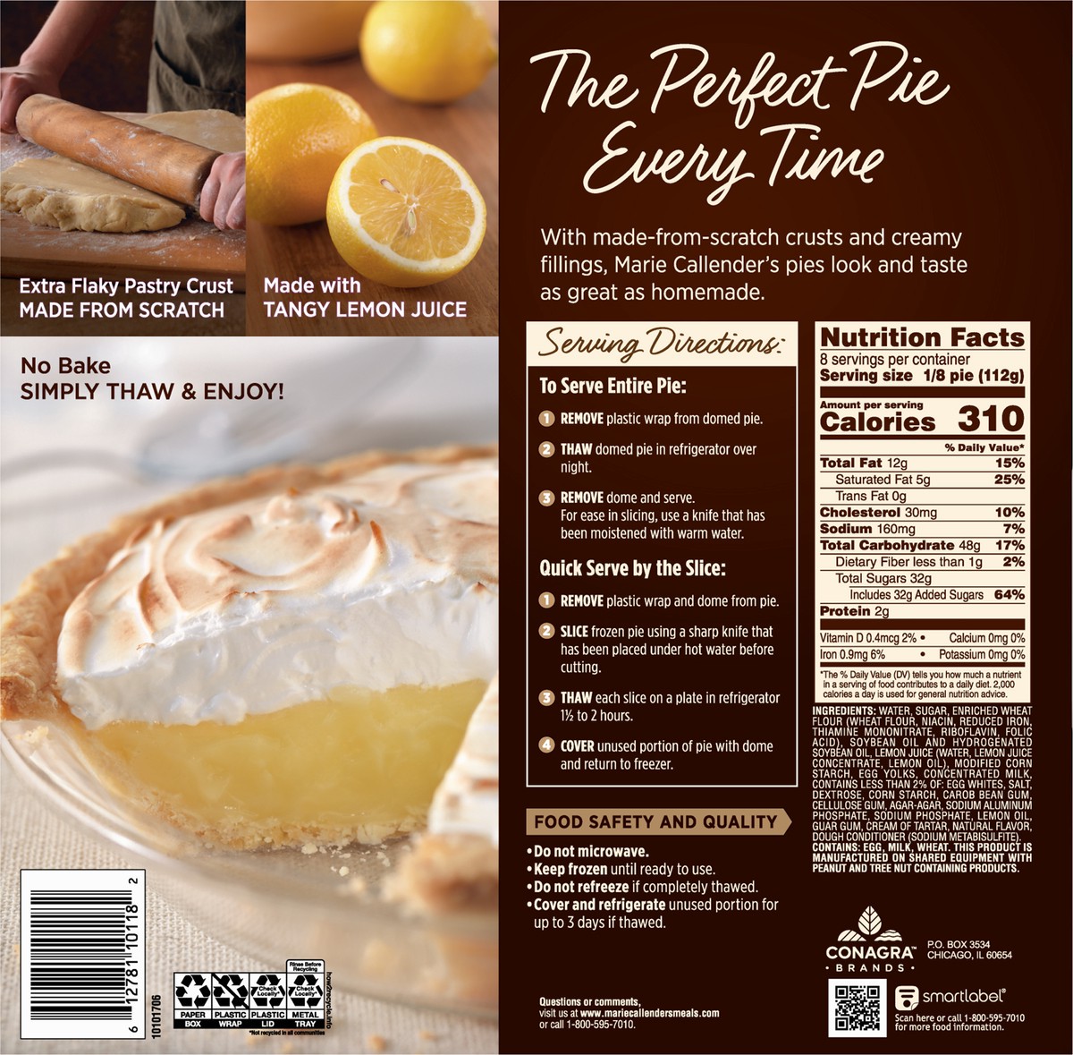 slide 11 of 13, Marie Callender's Lemon Meringue Pie Frozen Dessert, 31.50 oz