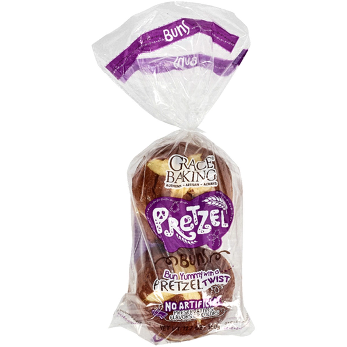 slide 1 of 1, Grace Pretzel Buns, Hamburger, 4 ct, 16 oz, 4 ct; 16 oz