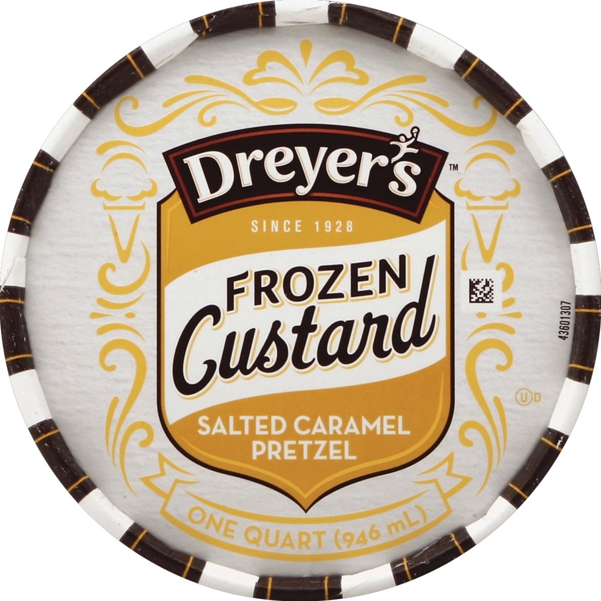 slide 3 of 3, Dreyer's Frozen Custard Salted Caramel Pretzel Tub, 1 qt