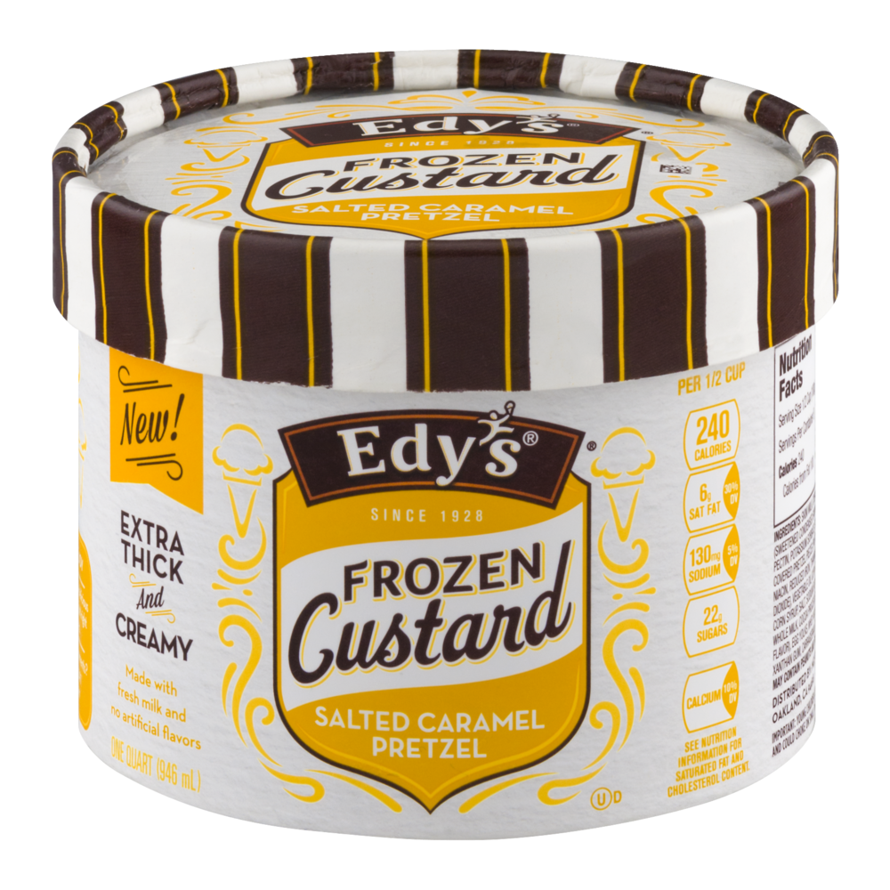 slide 1 of 3, Dreyer's Frozen Custard Salted Caramel Pretzel Tub, 1 qt