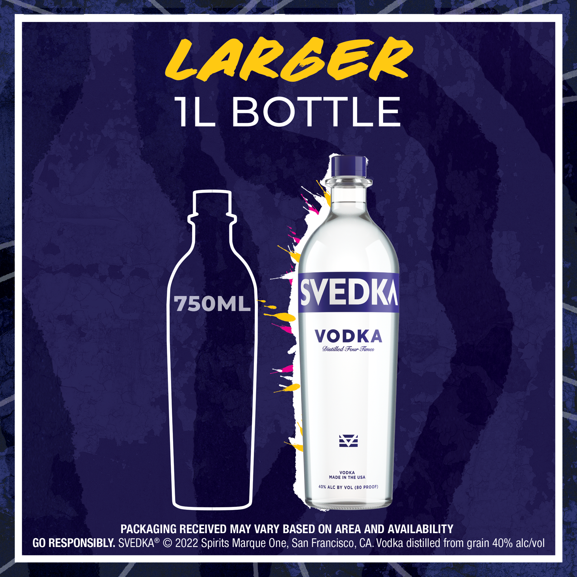 slide 4 of 5, SVEDKA Vodka, 1 L Bottle, 80 Proof, 33.81 fl oz