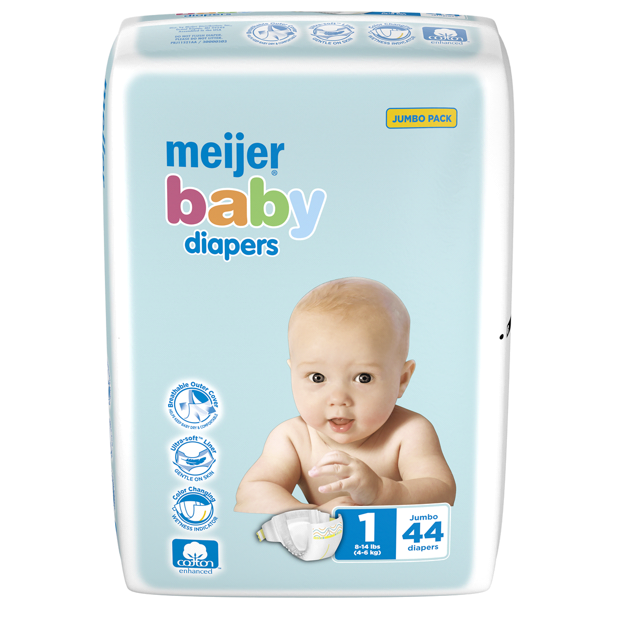 Meijer Baby Jumbo Diapers Size 1 44 ct Shipt