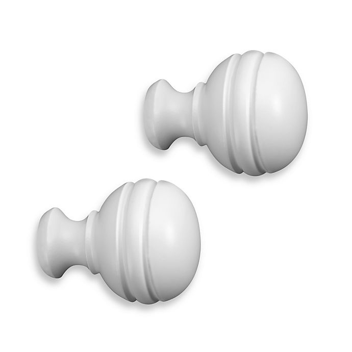 slide 1 of 1, Cambria Classic Complete Orbit Finial - Satin White, 2 ct