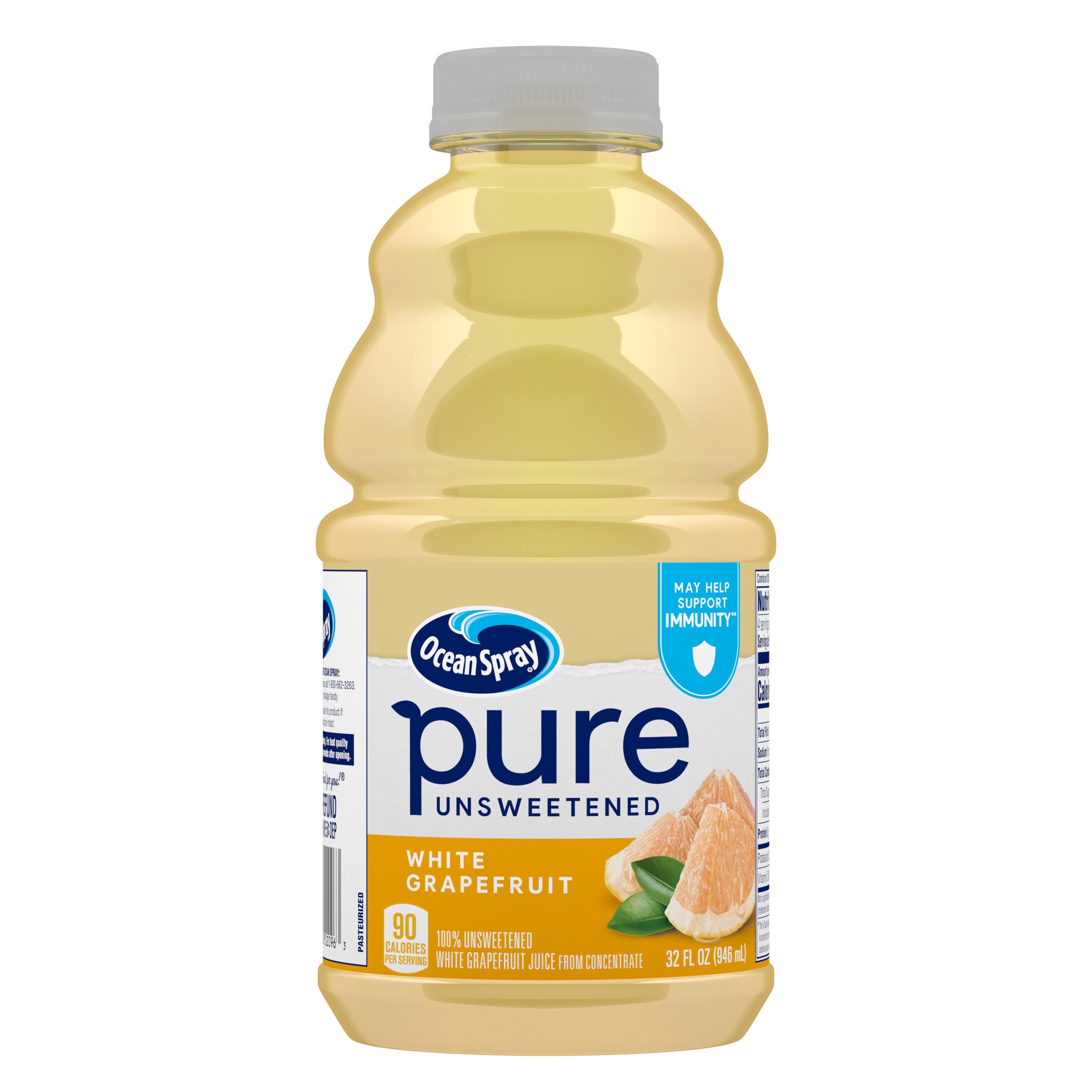 slide 1 of 9, Ocean Spray Pure Unsweetened White Grapefruit, 100% White Grapefruit Juice, 32 Fl Oz Bottles, 8 Count, 32 oz
