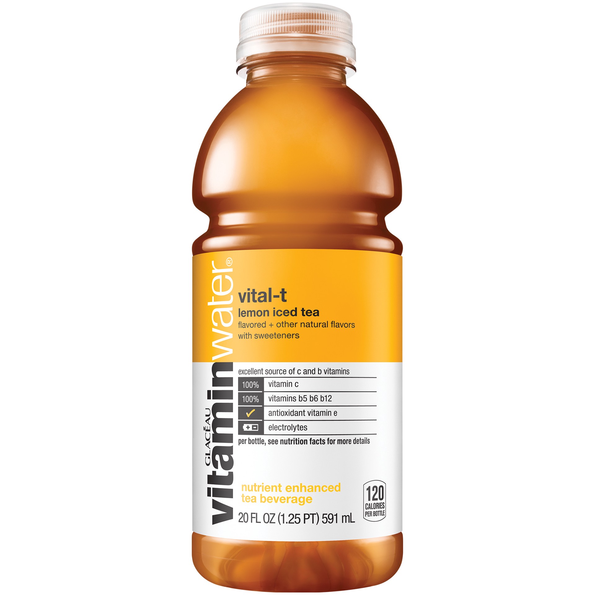 slide 2 of 4, Vitaminwater Vital T, Electrolyte Enhanced Water W/ Vitamins, Lemon-Iced Tea Drink, 20 Fl Oz, 20 fl oz