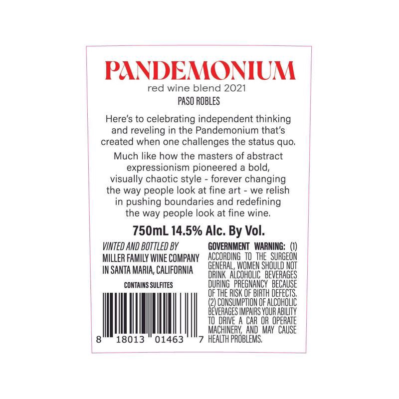 slide 3 of 6, Pandemonium Red Blend - 750ml Bottle, 750 ml